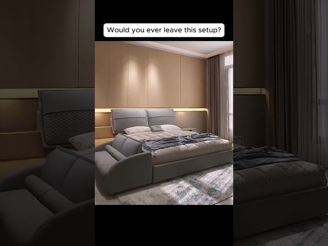 Product Link in Bio ( # 2457 ) ✅ Smart Living Adjustable Built-in Desk Station Sofa Bed