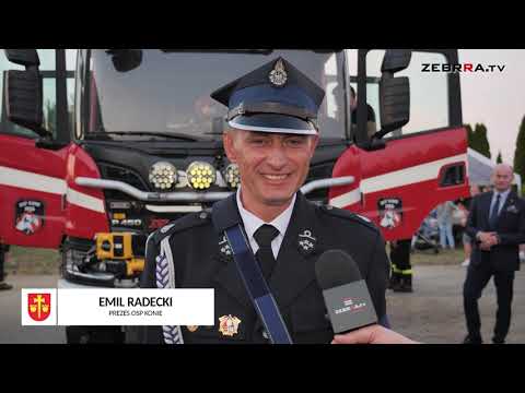 Powitanie nowego wozu strażackiego dla OSP Konie