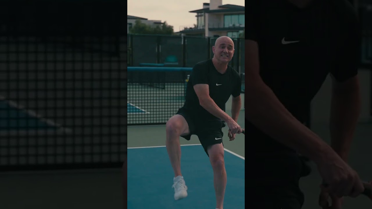 🤔 What Would Be Your STRATEGY Against ANDRE AGASSI?! #agassi #pickleballmatch #shorts