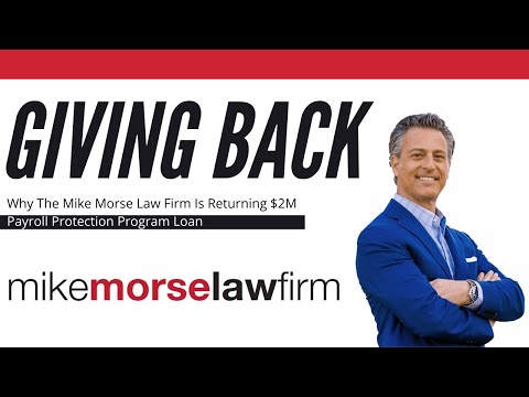 Mike Morse, founder of Mike Morse Law Firm, returns $2 million PPP loan in hopes to help small businesses that are more in need and inspire other business owners to do the same. Mike Morse, founder of Mike Morse Law Firm, returns $2 million PPP loan in hopes to help small businesses that are more in need and inspire other business owners to do the same.