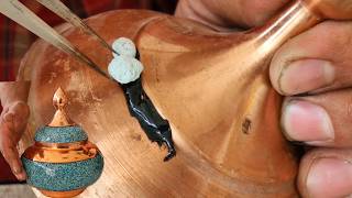 He Puts a Puzzle of Turquoise on Copper. You Won't Believe How!