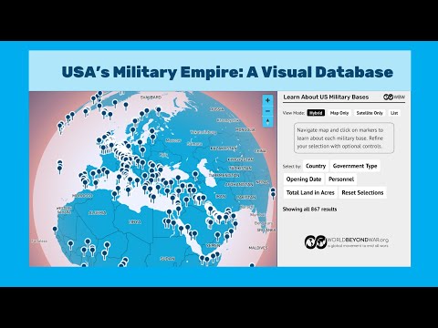 867 Militär-Basen der USA im neuen Online-Tool (World BEYOND War)