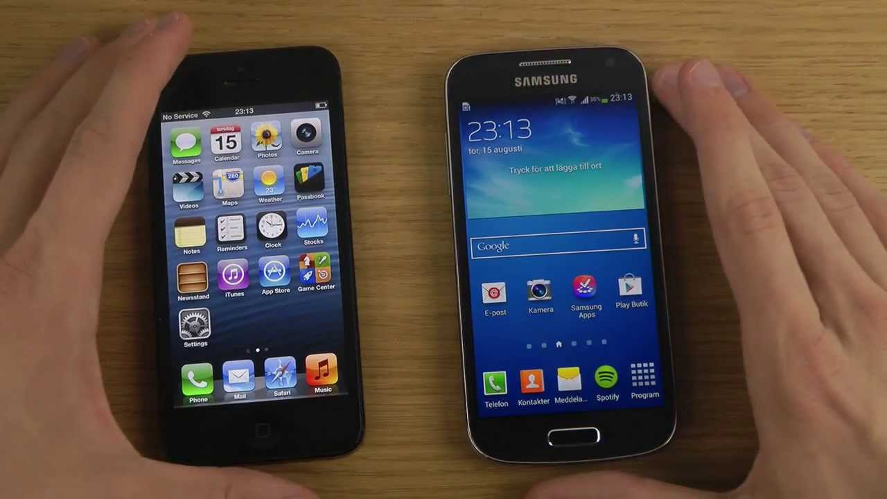 Tech Videos / adrianisen / Samsung Galaxy S4 Mini vs. iPhone 5 iOS 7 ...