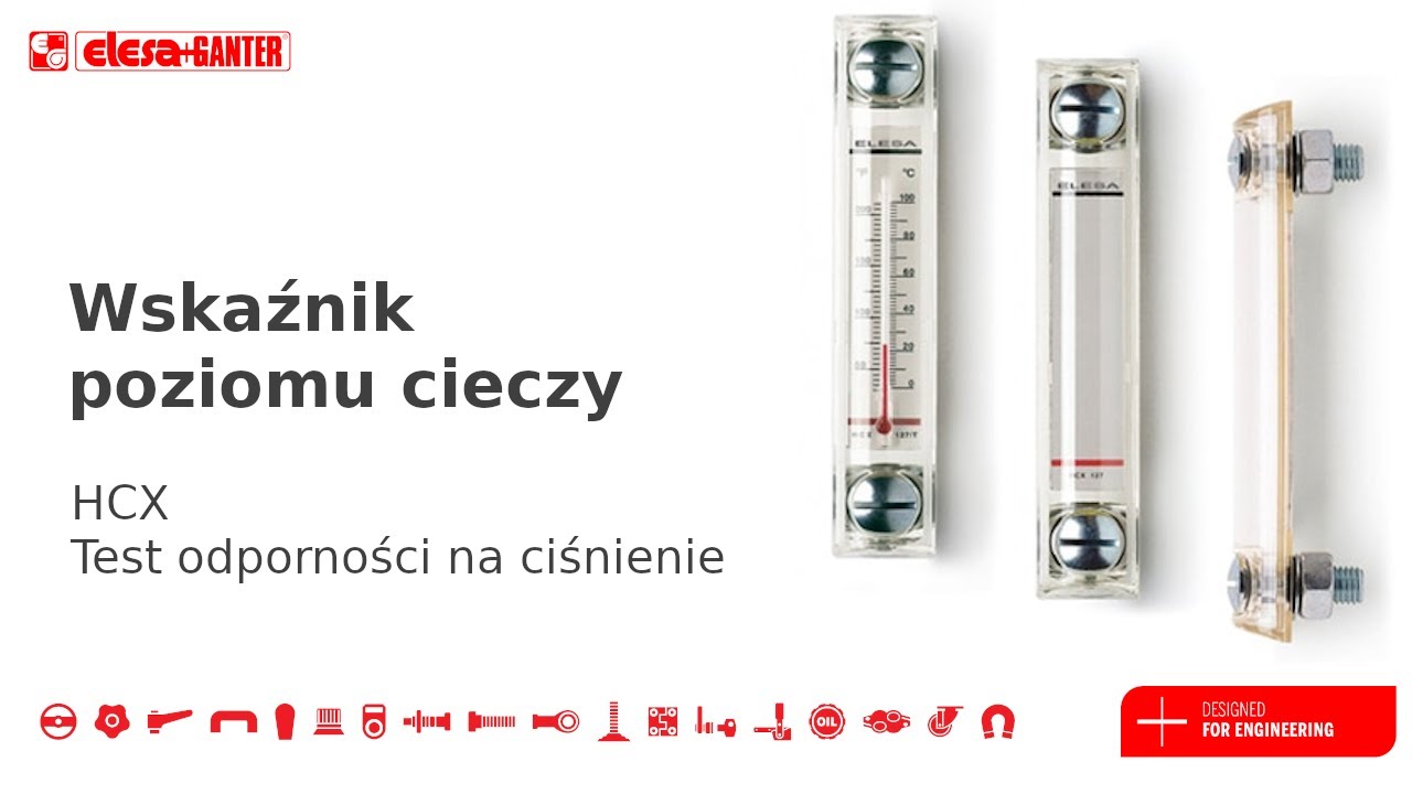 Wskaźnik poziomu cieczy HCX - test odporności na ciśnienie video