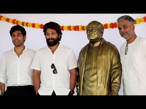 Allu Arjun and his brothers unveil statue of grandfather Allu Ramalingaiah Allu Arjun and his brothers unveil statue of grandfather Allu Ramalingaiah