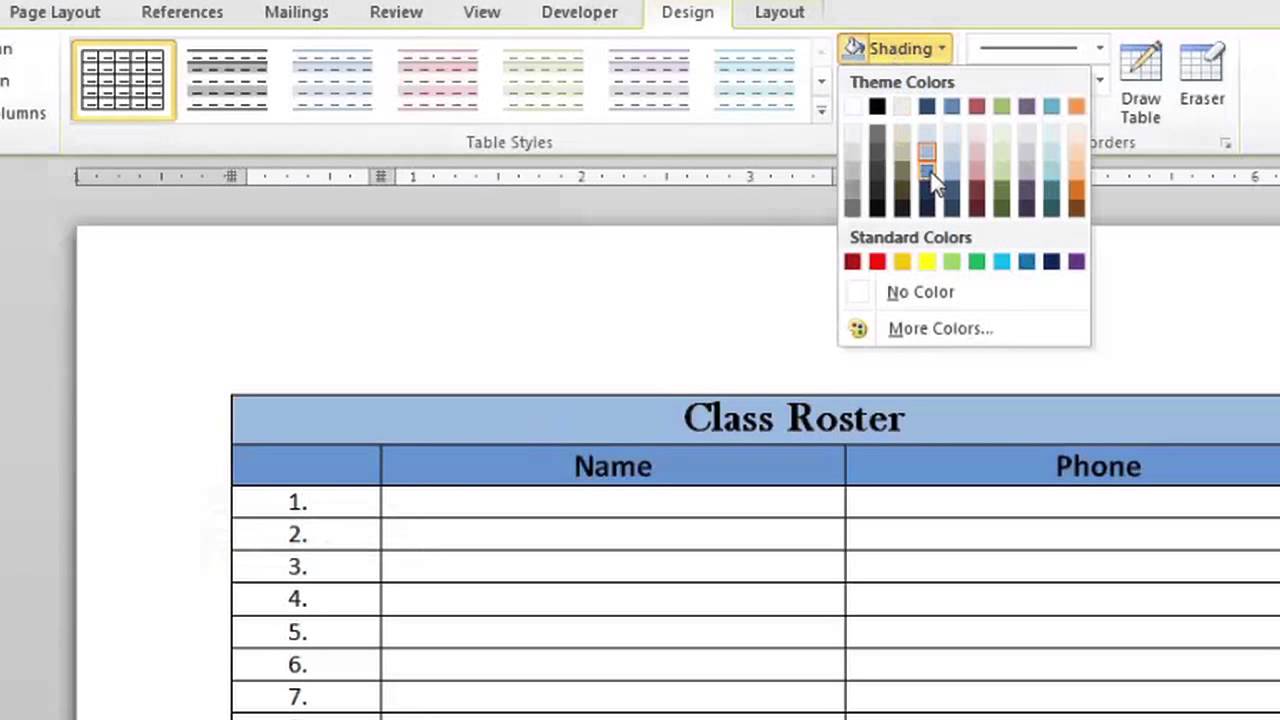 how-to-change-table-line-color-in-word-microsoft-youtube