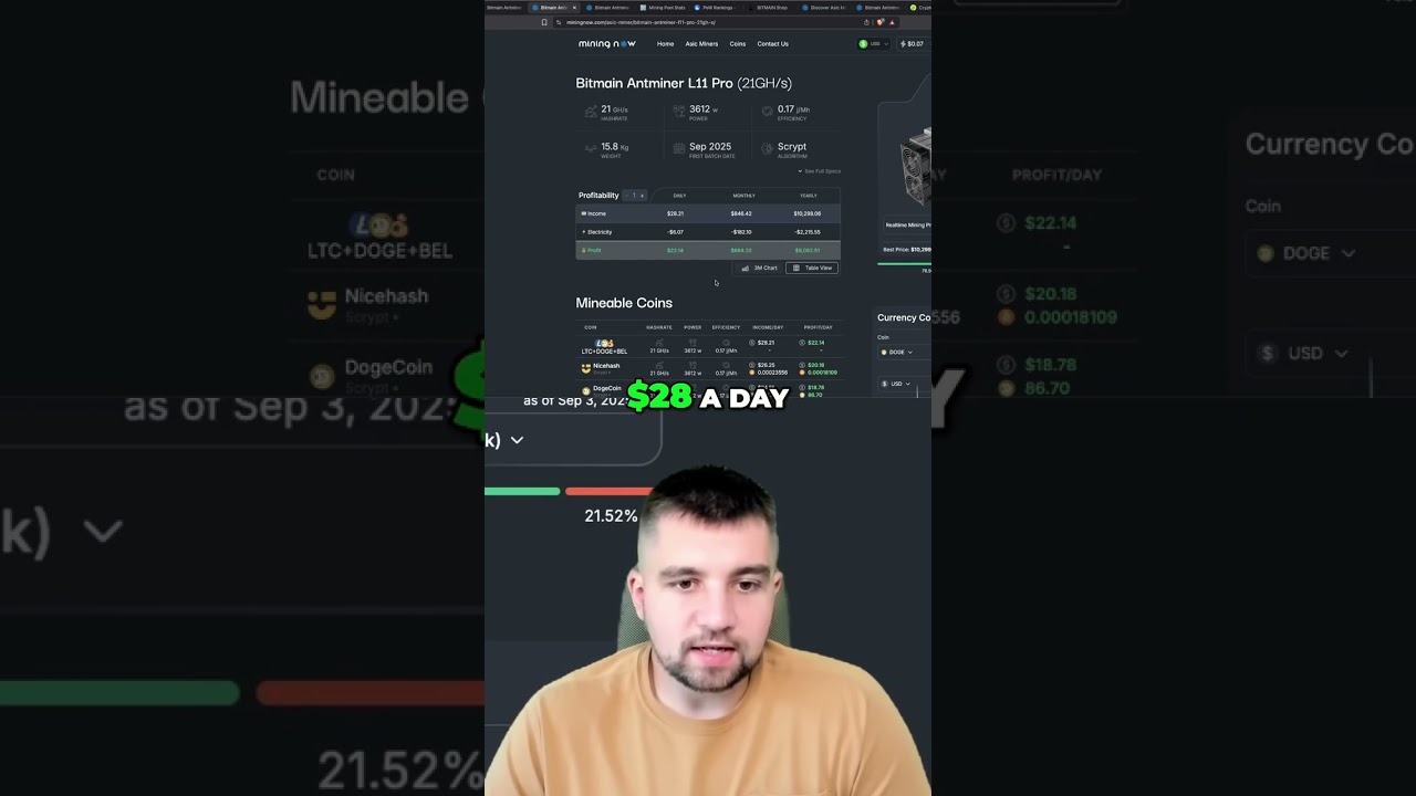 Dogecoin Mining: Insane Profits with Antminer L11 & BOMBAX! shorts