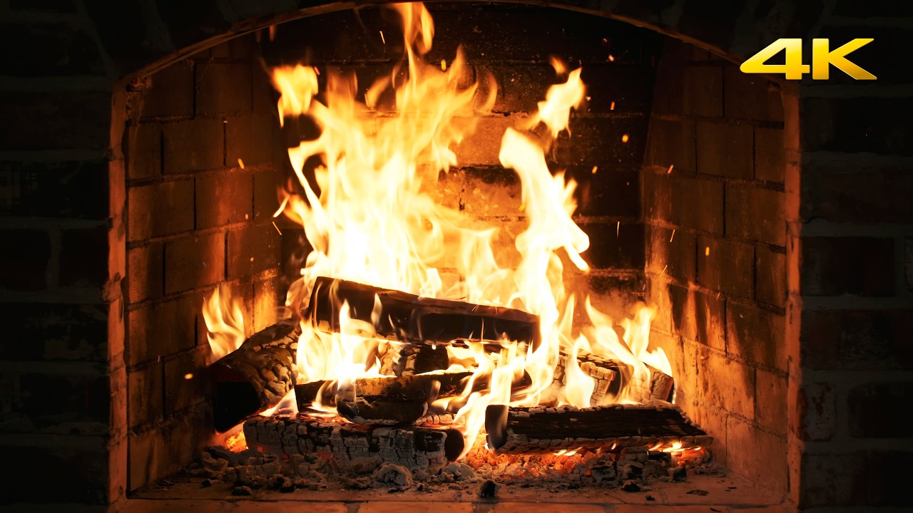 🔥 Fireplace Comfort (NO MUSIC) with Realistic Fire Sounds and Warm Glow for Silent Christmas Nights