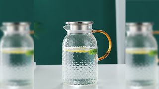 Pratinjau video produk One Two Cups Teko Teh Kaca Tahan Panas Api Borosilicate Glass Pitcher 1L - BR-11