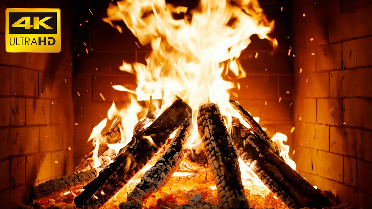 🔥 Slow-Burning Fireplace with Steady Burning Logs and Homely Ambience for Peaceful Holiday Season