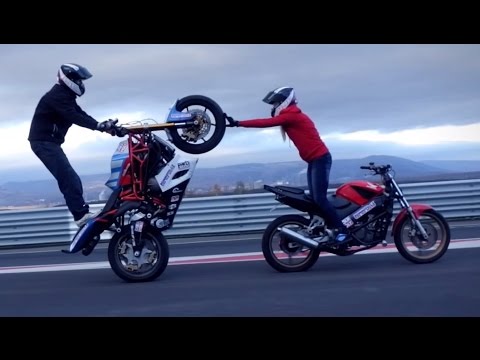Motorcycle stunts Martin & Katka 2015