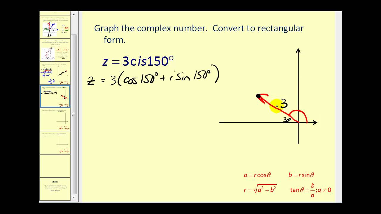 Complex Numbers In Trigonometric Form YouTube