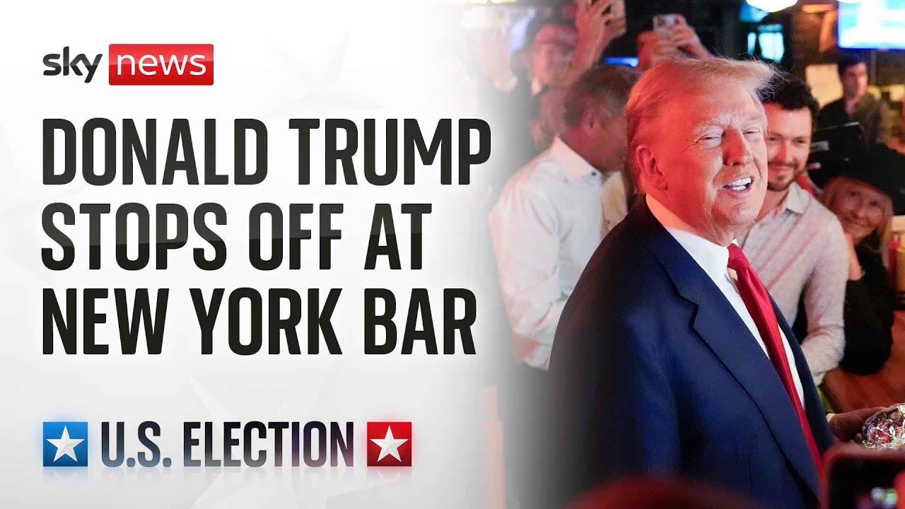 Watch live: Donald Trump makes election campaign stop in a bar in Manhattan