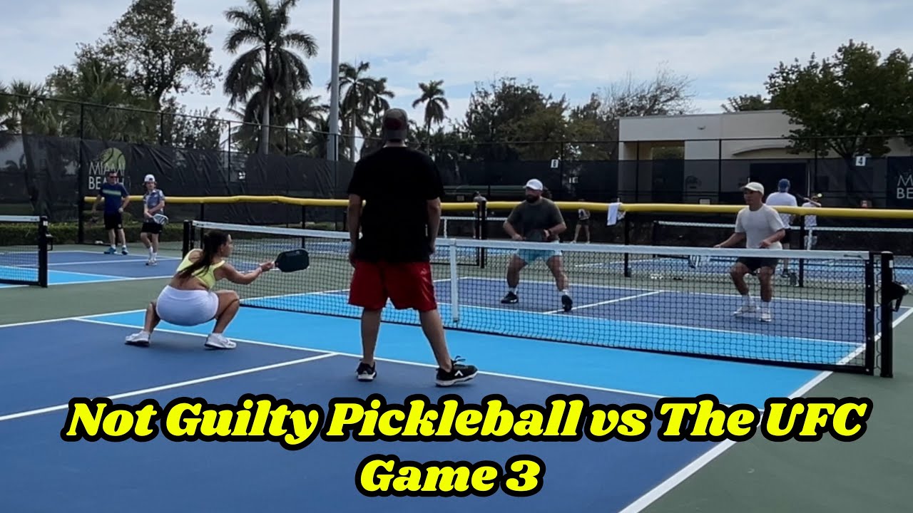 Not Guilty Pickleball vs The UFC Game 3 | Matt & Brooke vs Daniel & Joe | Miami Beach Golf Club