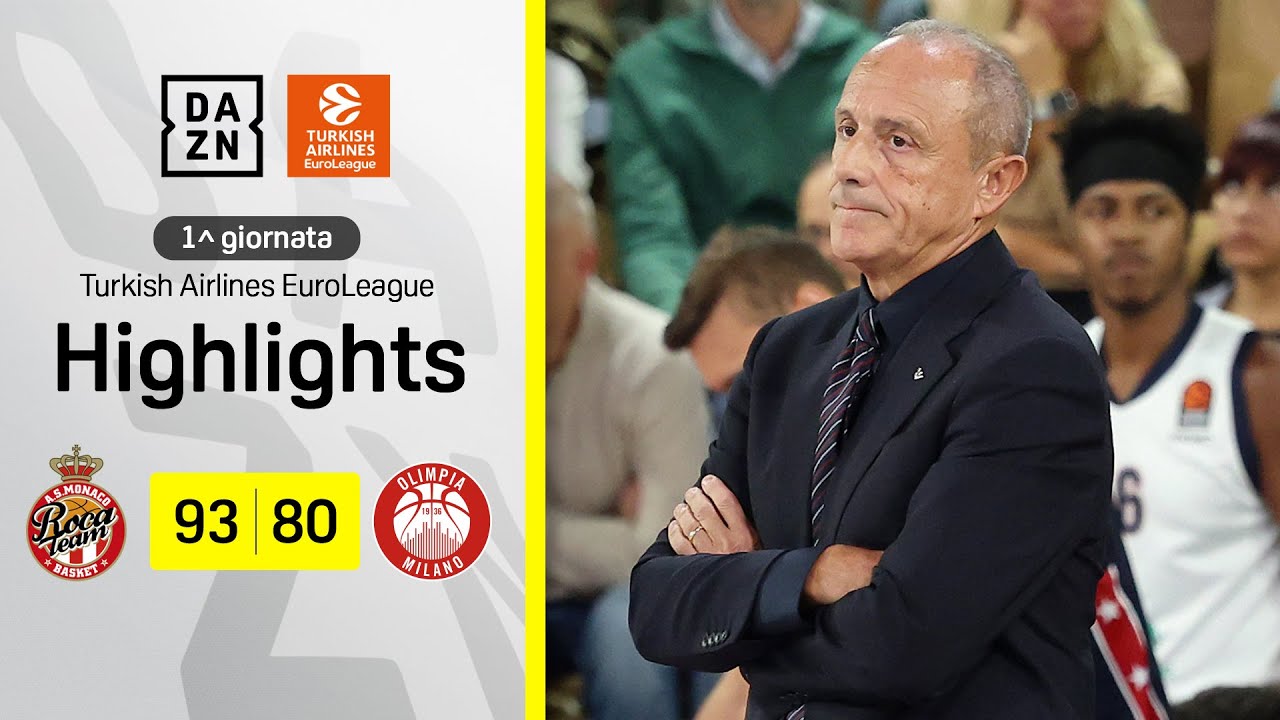 Debutto amaro in Europa: AS Monaco-Olimpia Milano 93-80 | EuroLeague | DAZN Highlights