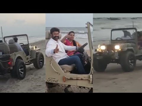 Balakrishna enjoys beachside Jeep ride with his wife Vasundhara Devi, viral video