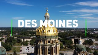 Downtown Des Moines day and night by Drone, Iowa | Aerial Tour in 4K