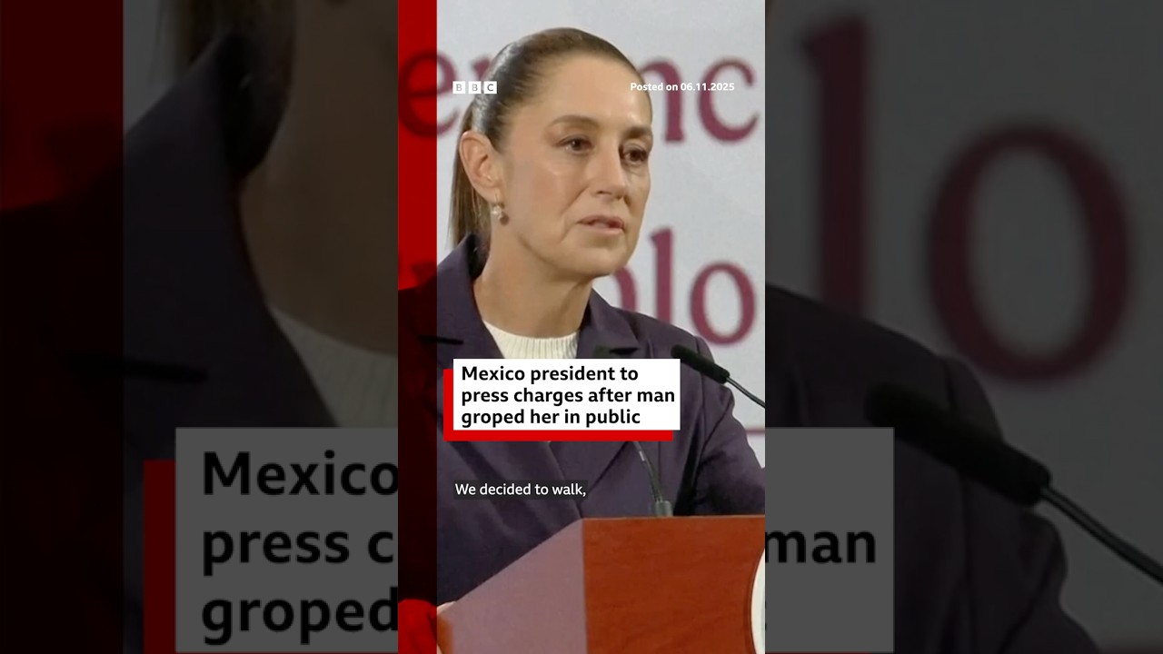Mexico President Claudia Sheinbaum to press charges after man groped her on street. BBCNews