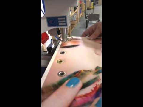 Micron PL-10 Pneumatic Attaching Machine # 2 (12mm)Long Neck Self Piercing grommet Installation on chloroplast material