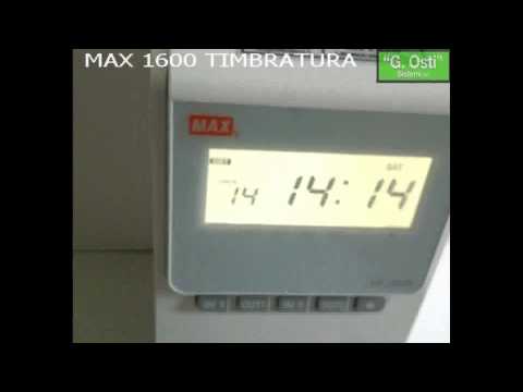 MAX1600 Timbracartellino marcatempo timbratura con conteggio ore lavorate giornaliere