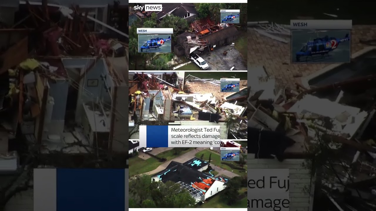 Florida homes levelled by tornado