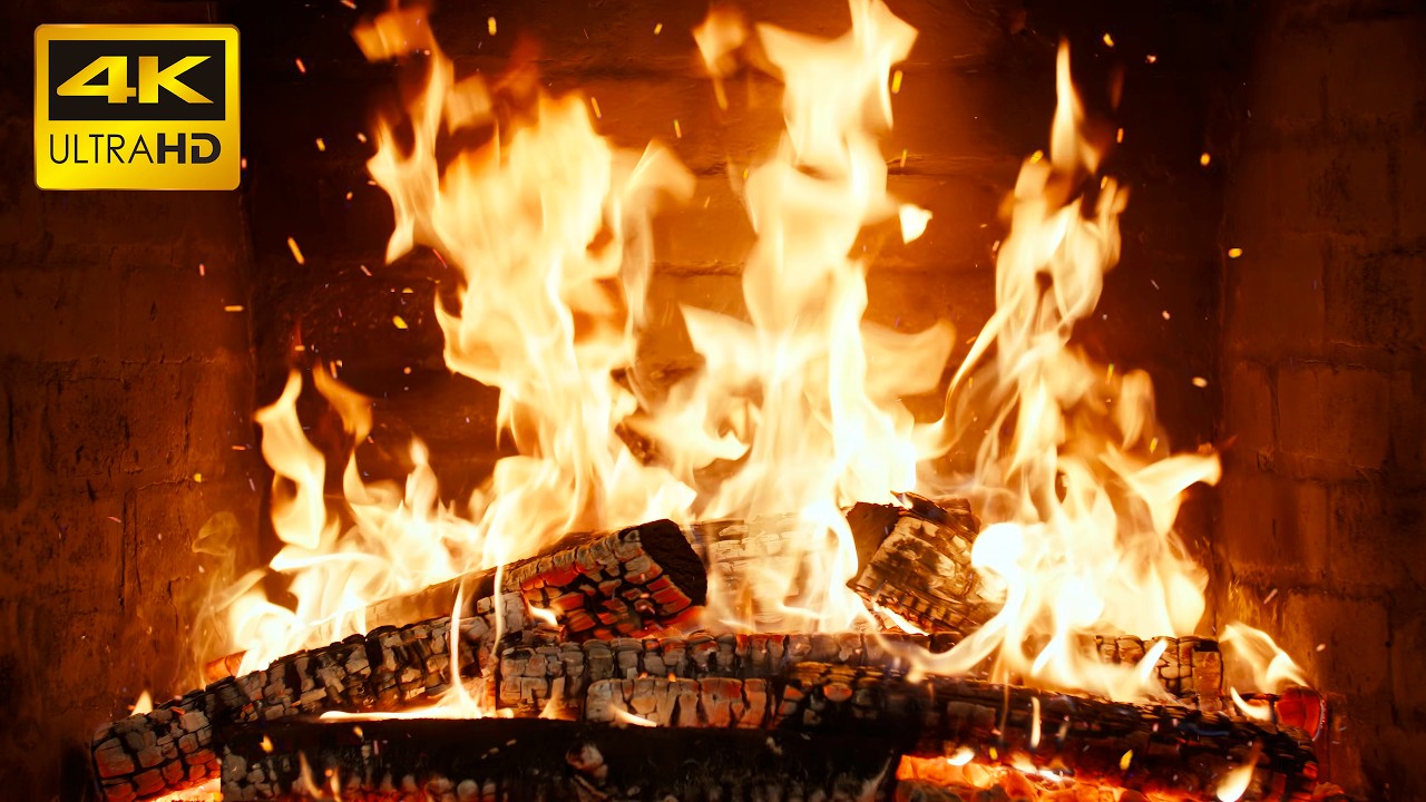 🔥 Christmas Fireplace (NO MUSIC) with Dancing Firelight and Whispering Logs for Emotional Balance