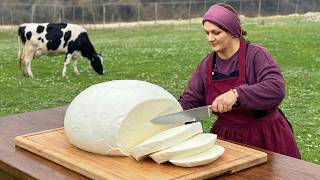 A Peaceful Day in the Village Making Mozzarella Cheese