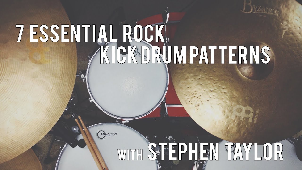 Beginner Drum Lesson 7 Essential Rock Kick Patterns YouTube