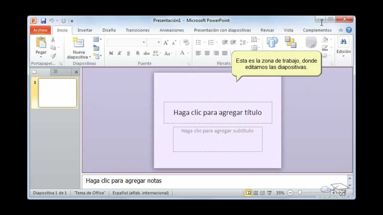 Conociendo La Ventana Principal De Powerpoint 2010 Youtube 0205