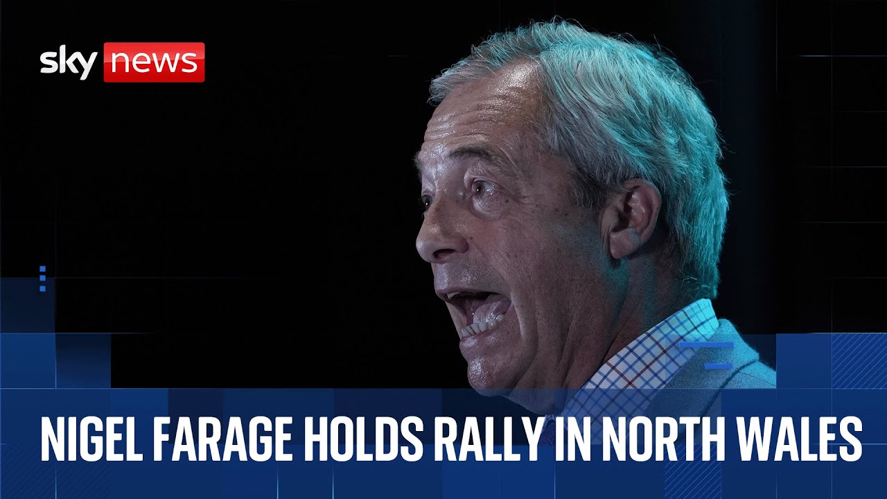 Nigel Farage at Reform UK rally in Llandudno
