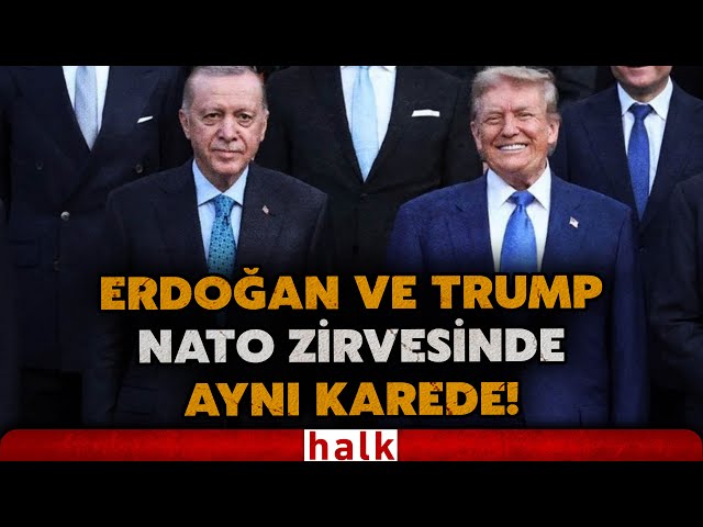 İki lider NATO zirvesinde! Erdoğan, Trump'la gülerek tokalaştı... İşte o anlar!