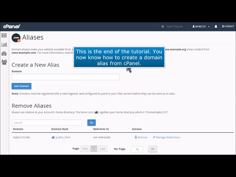 Video demonstrates step-by-step process for creating an alias domain in cPanel.