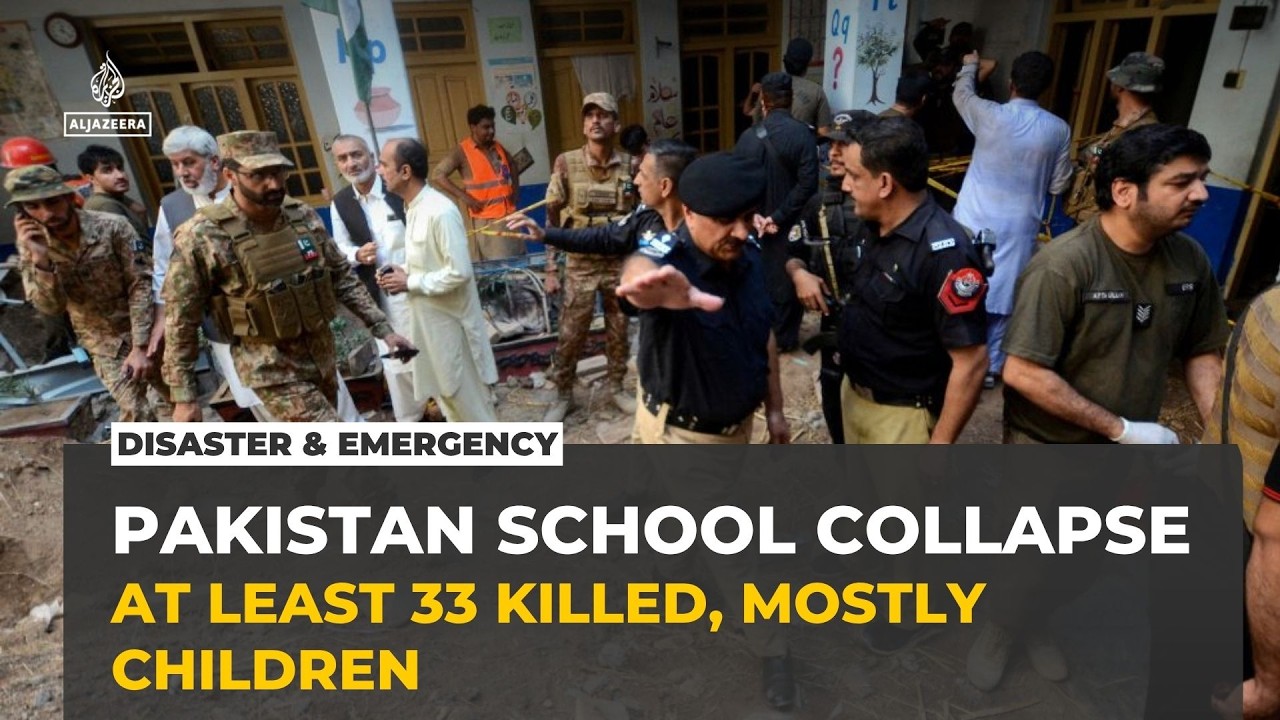 School roof collapses in northwestern Pakistan, killing at least 33, mostly children