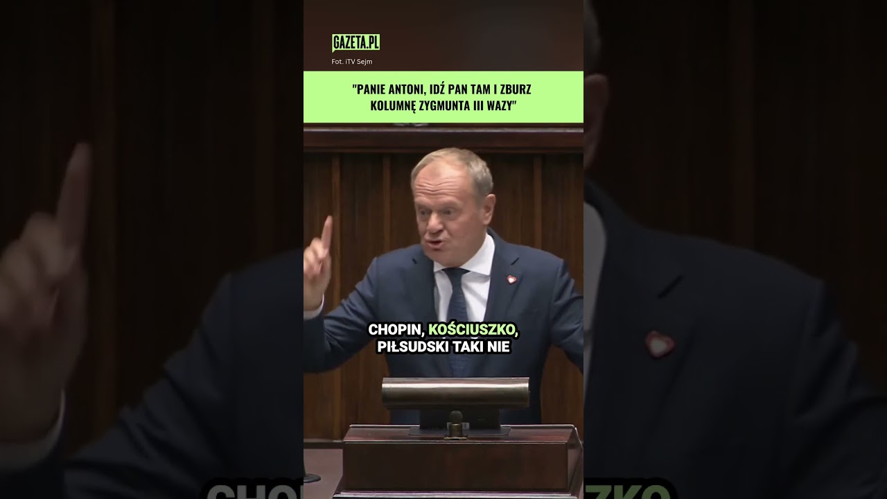 Tusk zadrwił z nacjonalistów. "W historii Polski mieliśmy takich podejrzanych typów..." #shorts