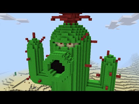 Minecraft Vs Zombies  GIGA Cactus!! (Working!)  PvZ Land 