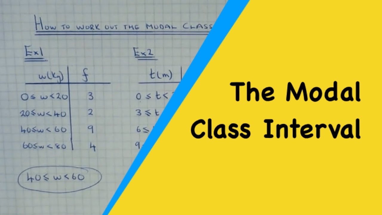 How To Work Out The Modal Class Interval From A Grouped Frequency Table Youtube