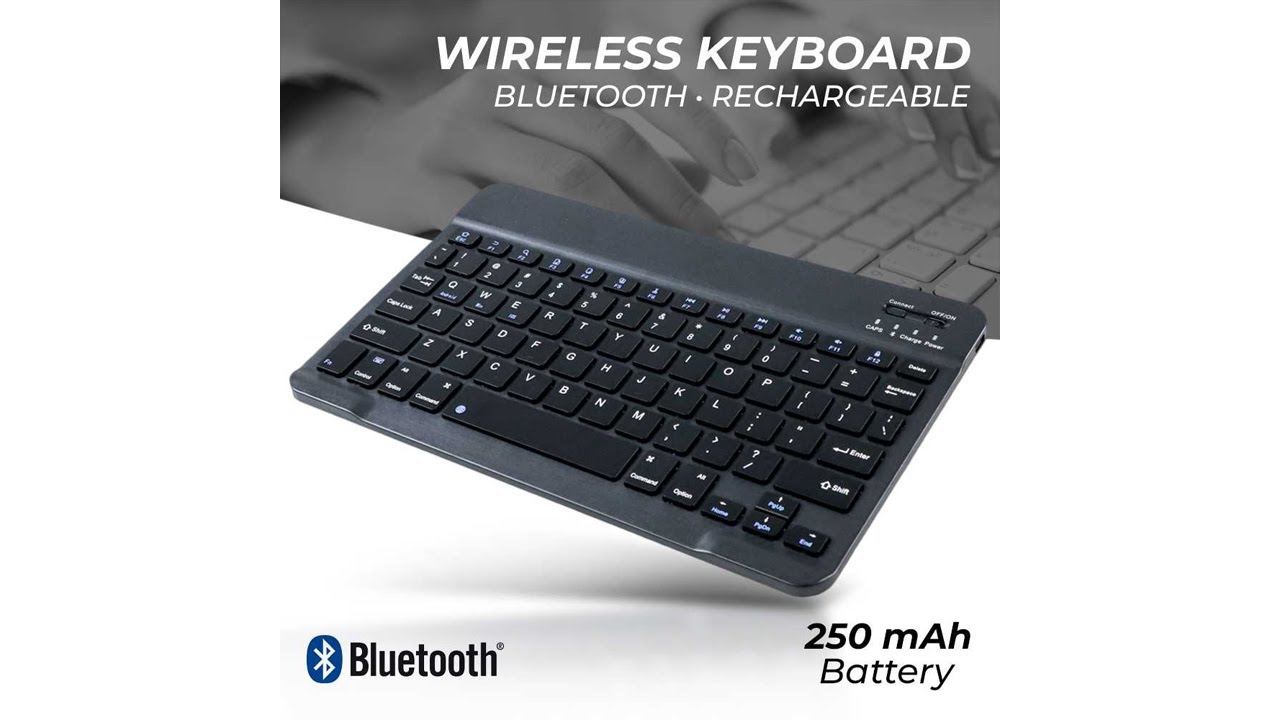 Pratinjau video produk Kimsnot Keyboard Wireless Mini Bluetooth Portable Rechargeable - JP100