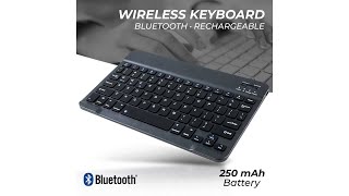 Pratinjau video produk Kimsnot Keyboard Wireless Bluetooth Rechargeable 10 Inch - JP100