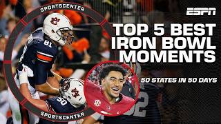 IRON BOWL HISTORY 🔥 Top 5 plays of ALL-TIME in Alabama vs. Auburn CLASHES 👏 | SportsCenter