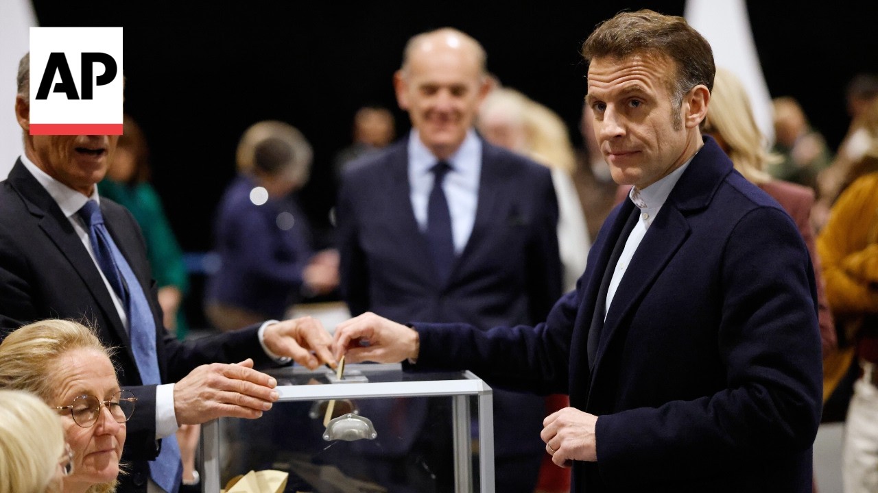Macron votes in early municipal test before 2027 presidential election