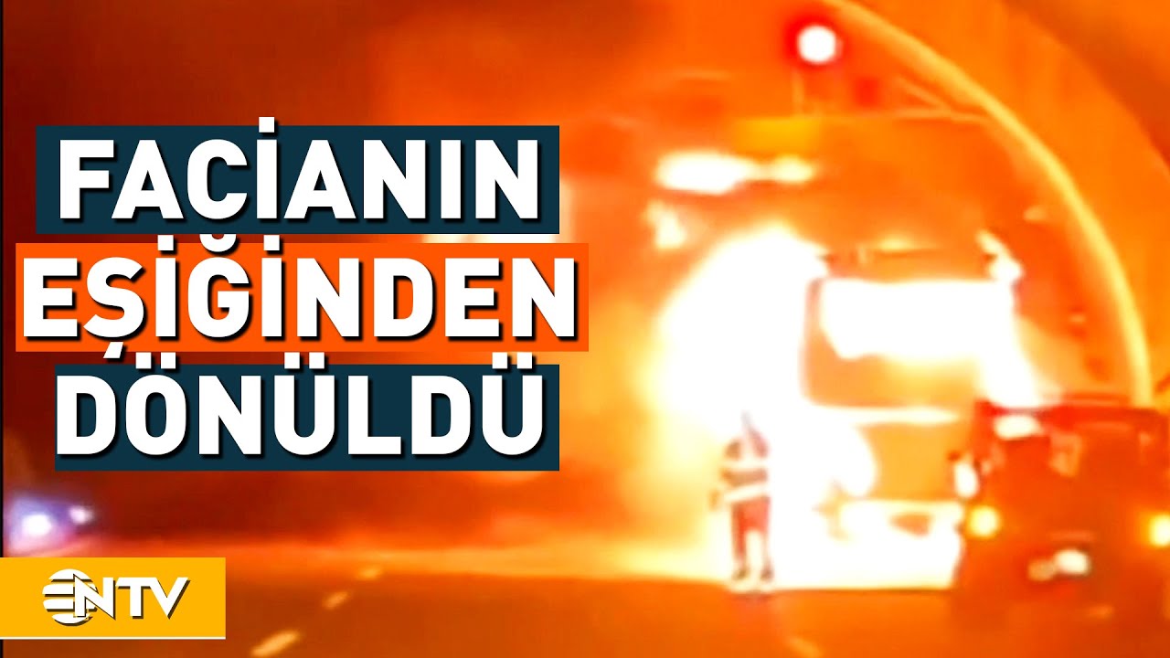 Servis Otobüsü Tünel Çıkışında Yandı | NTV