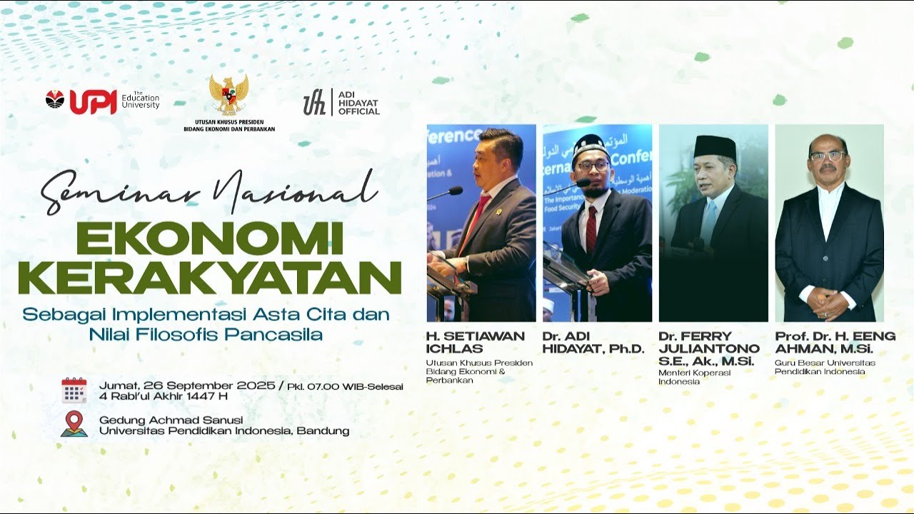 [LIVE] Seminar Nasional Ekonomi Kerakyatan - Adi Hidayat Official