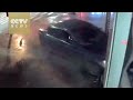 Footage: Drunk driver crashes his car into a bank