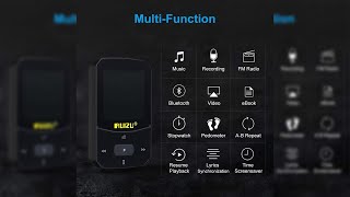 Pratinjau video produk RUIZU MP3 Player Bluetooth 5.0 Sport Pedometer Stopwatch Portable Clip 8GB - X52