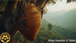 Discover the brave honey hunter who climbed a 200 meter high tree to harvest wild honey