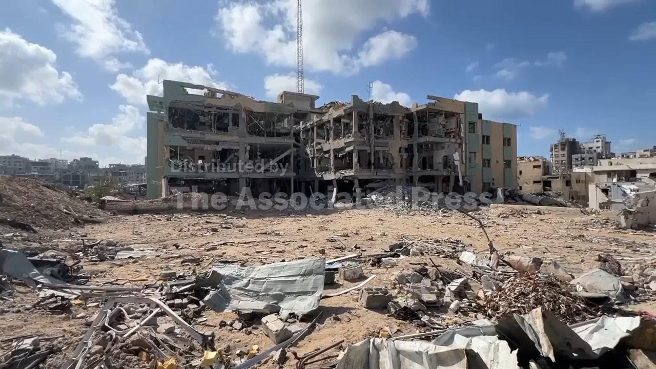People living in Gaza assess damage to key hospital as ceasefire holds