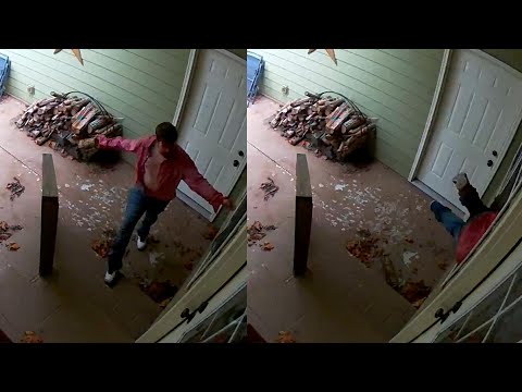 Intruder breaks into home forcing mother, toddler to hide in bathroom, CCTV footage Intruder breaks into home forcing mother, toddler to hide in bathroom, CCTV footage