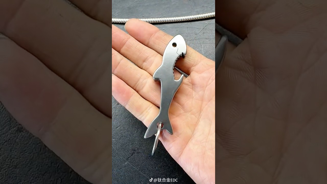 Titanium shark bottle opener made with EDM #diy #craft