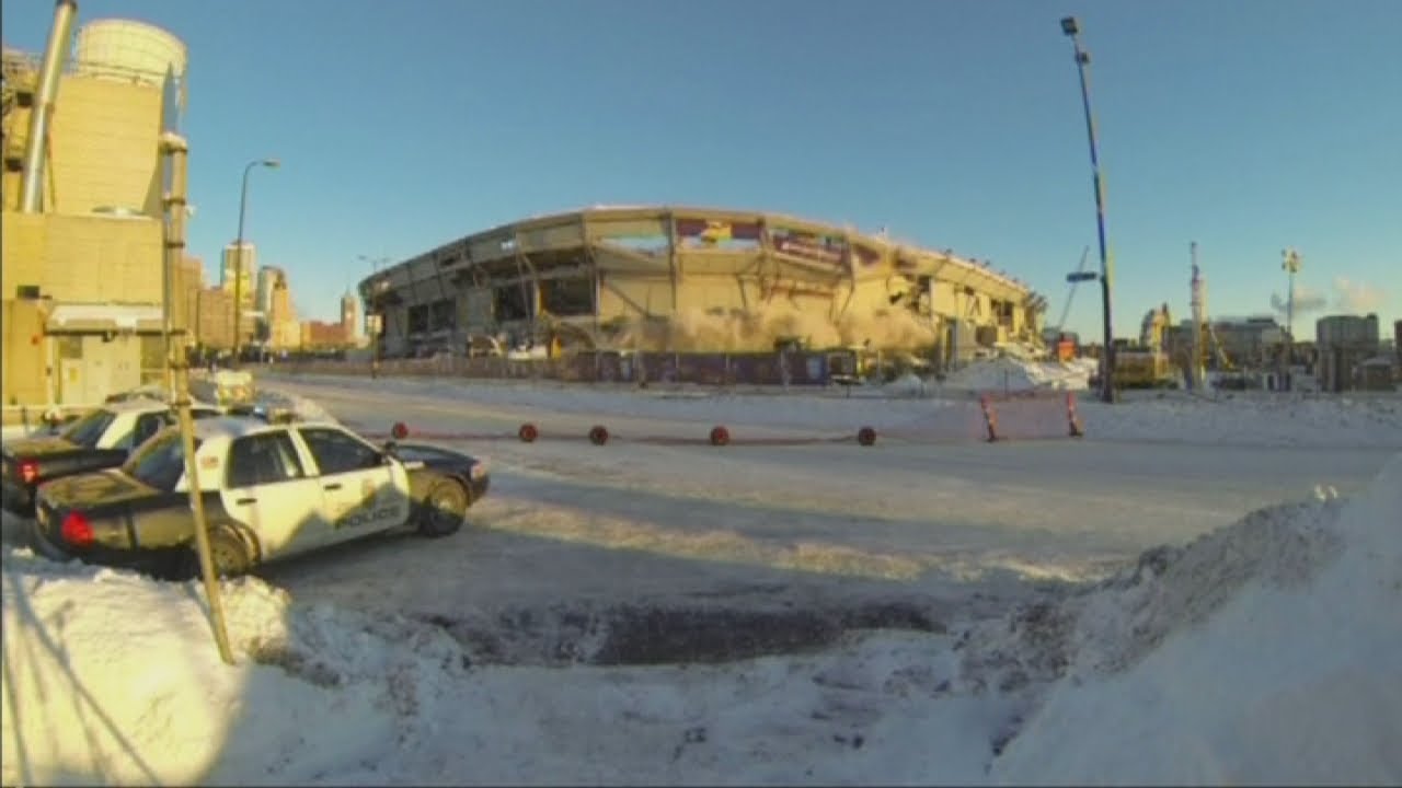 Dynamite blows up Metrodome in Minneapolis - YouTube