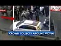 HLT : Caught On Camera: Car Rams Into Crowd, Accident Victim On Road